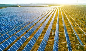 Aerial photography of outdoor solar photovoltaic bases in rural Asia